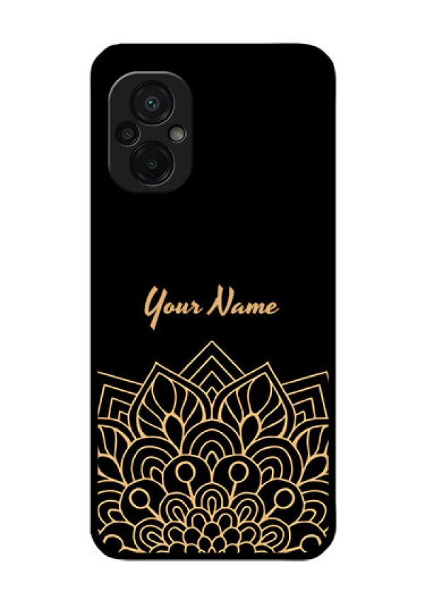 Poco M5 Custom Glass Phone Case - Golden mandala Design