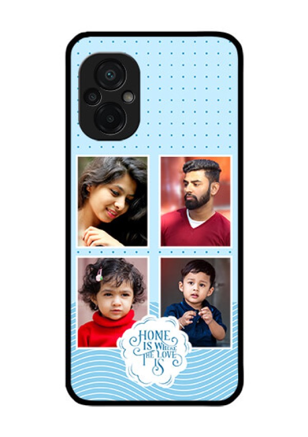 Poco M5 Custom Glass Phone Case - Cute love quote with 4 pic upload Design