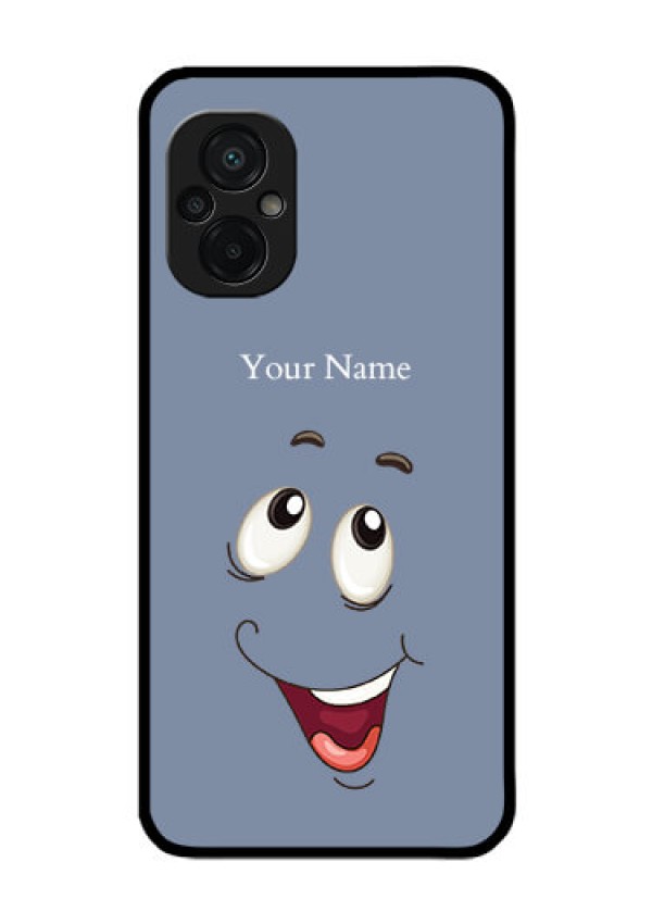 Poco M5 Photo Printing on Glass Case - Laughing Cartoon Face Design