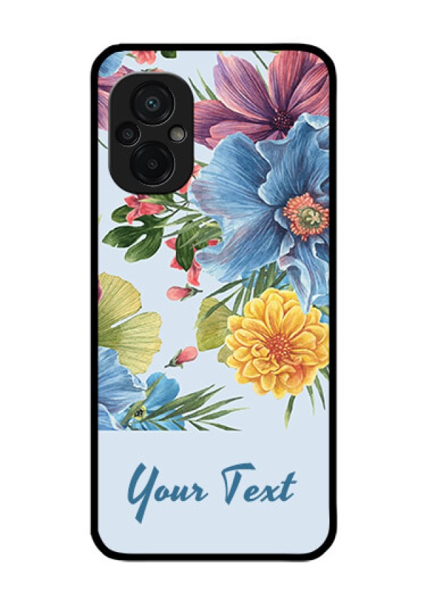 Poco M5 Custom Glass Mobile Case - Stunning Watercolored Flowers Painting Design
