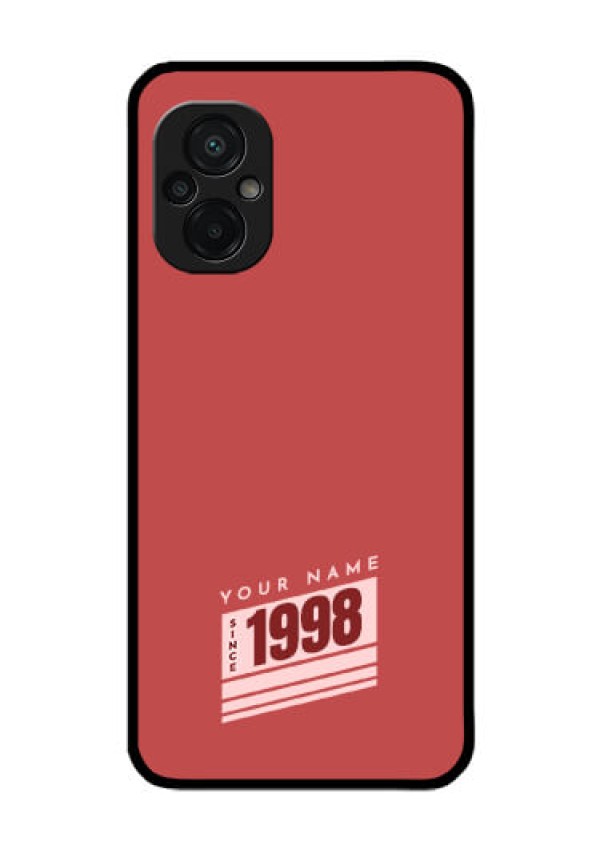Poco M5 Custom Glass Phone Case - Red custom year of birth Design