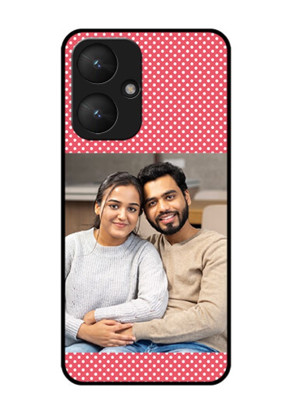 Poco M6 5G Custom Glass Phone Case - White Dotted Design