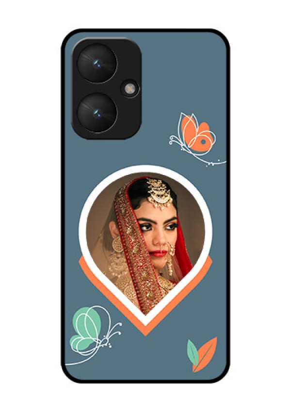 Poco M6 5G Custom Glass Phone Case - Droplet Butterflies Design