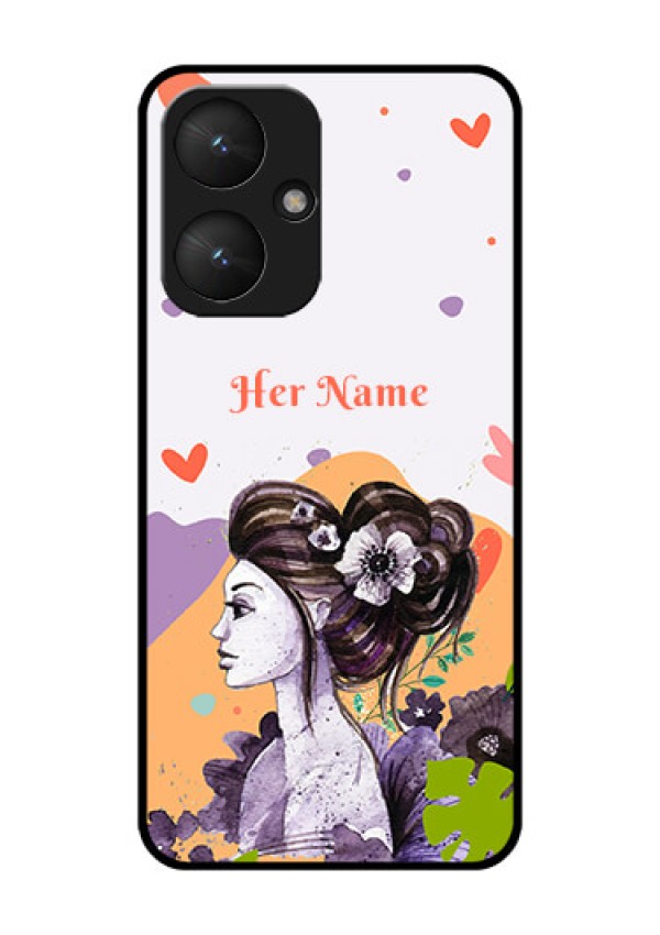 Poco M6 5G Custom Glass Phone Case - Woman And Nature Design