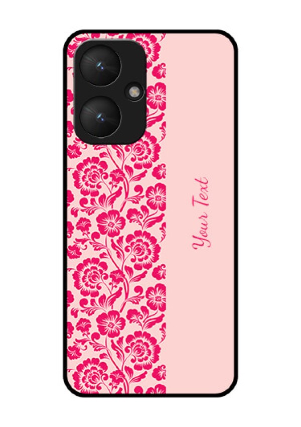 Poco M6 5G Custom Glass Phone Case - Attractive Floral Pattern Design