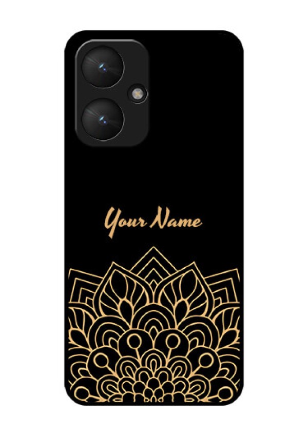 Poco M6 5G Custom Glass Phone Case - Golden Mandala Design