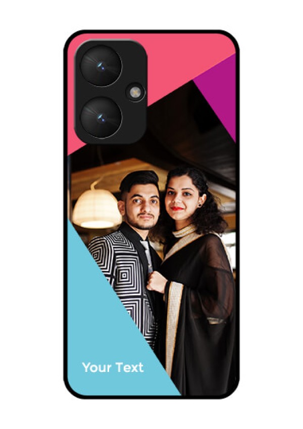 Poco M6 5G Custom Glass Phone Case - Stacked Triple Colour Design