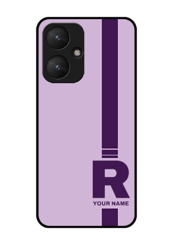 Poco M6 5G Custom Glass Phone Case - Simple Dual Tone Stripe With Name Design