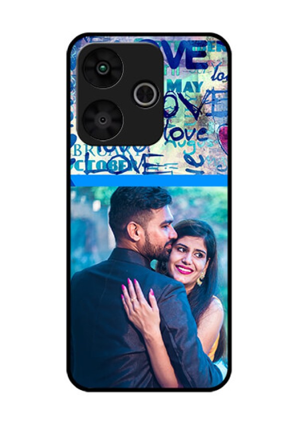 Poco M6 Plus 5G Custom Glass Phone Case - Colorful Love Design