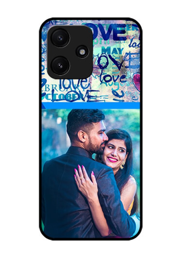Poco M6 Pro 5G Custom Glass Mobile Case - Colorful Love Design