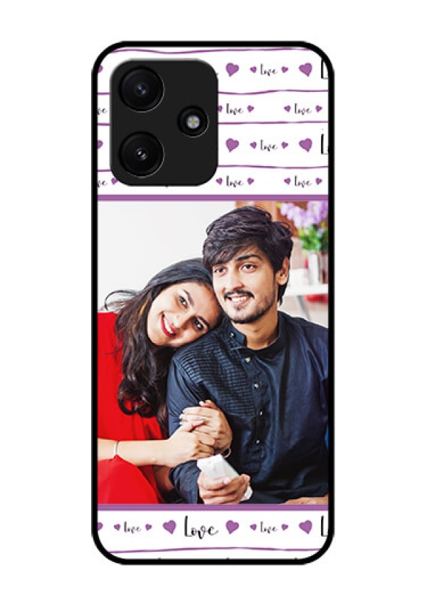 Poco M6 Pro 5G Custom Glass Mobile Case - Couples Heart Design