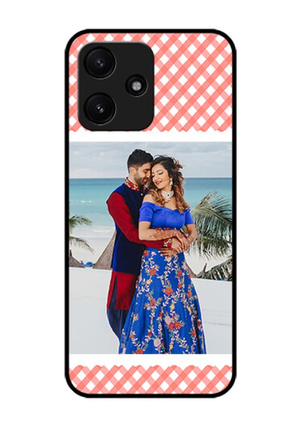 Poco M6 Pro 5G Personalized Glass Phone Case - Pink Pattern Design