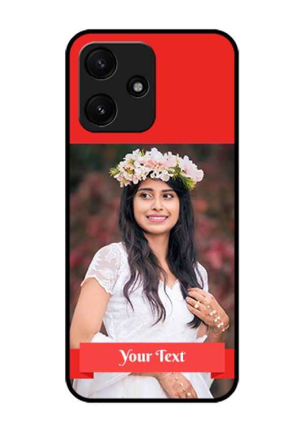 Poco M6 Pro 5G Custom Glass Phone Case - Simple Red Color Design