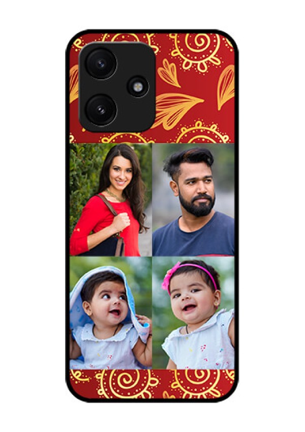 Poco M6 Pro 5G Photo Printing on Glass Case - 4 Image Traditional Design