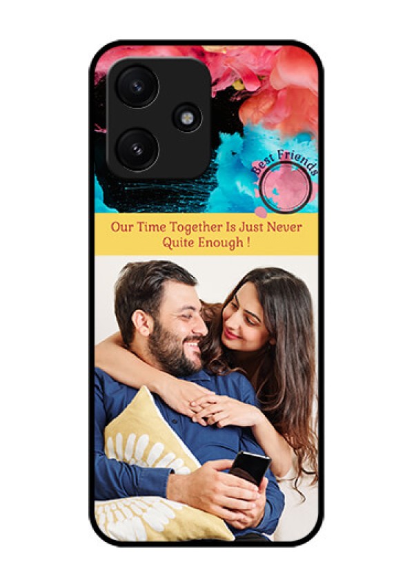 Poco M6 Pro 5G Custom Glass Mobile Case - Quote with Acrylic Painting Design