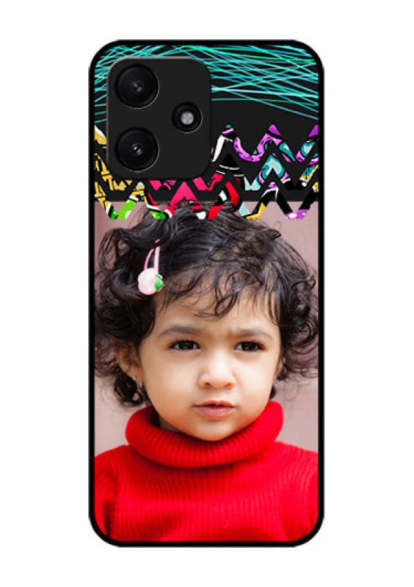 Poco M6 Pro 5G Personalized Glass Phone Case - Neon Abstract Design