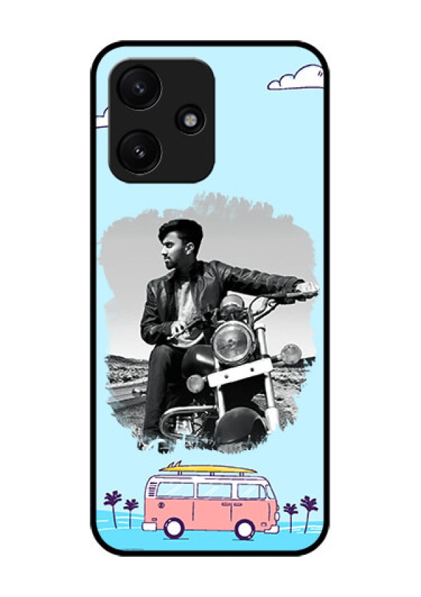 Poco M6 Pro 5G Photo Printing on Glass Case - Travel & Adventure Design