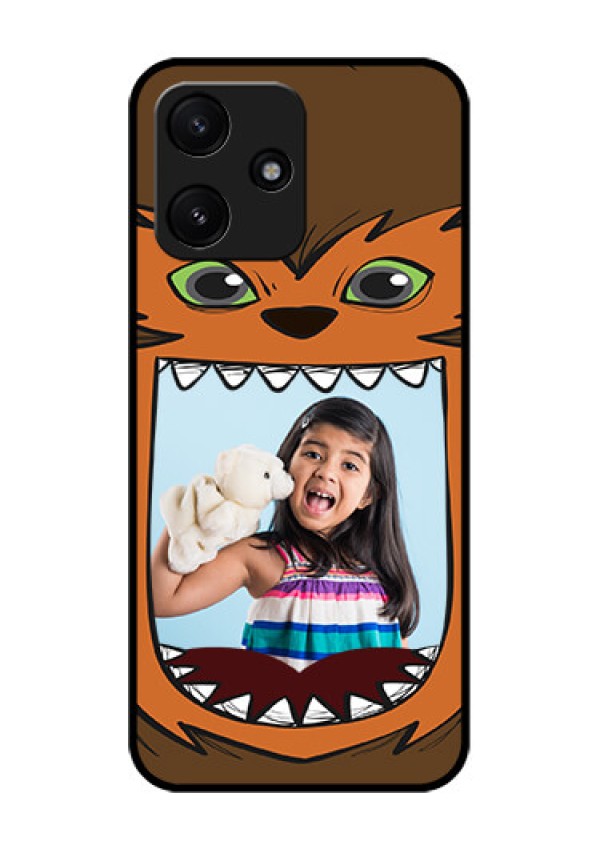Poco M6 Pro 5G Photo Printing on Glass Case - Owl Monster Back Case Design
