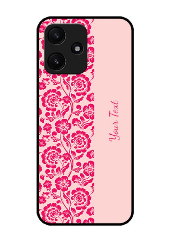 Poco M6 Pro 5G Custom Glass Phone Case - Attractive Floral Pattern Design