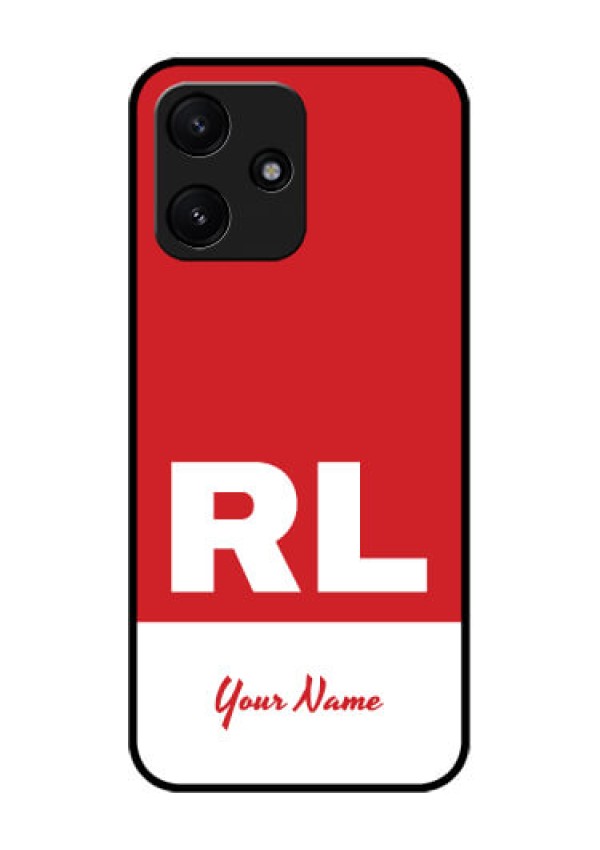Poco M6 Pro 5G Personalized Glass Phone Case - dual tone custom text Design