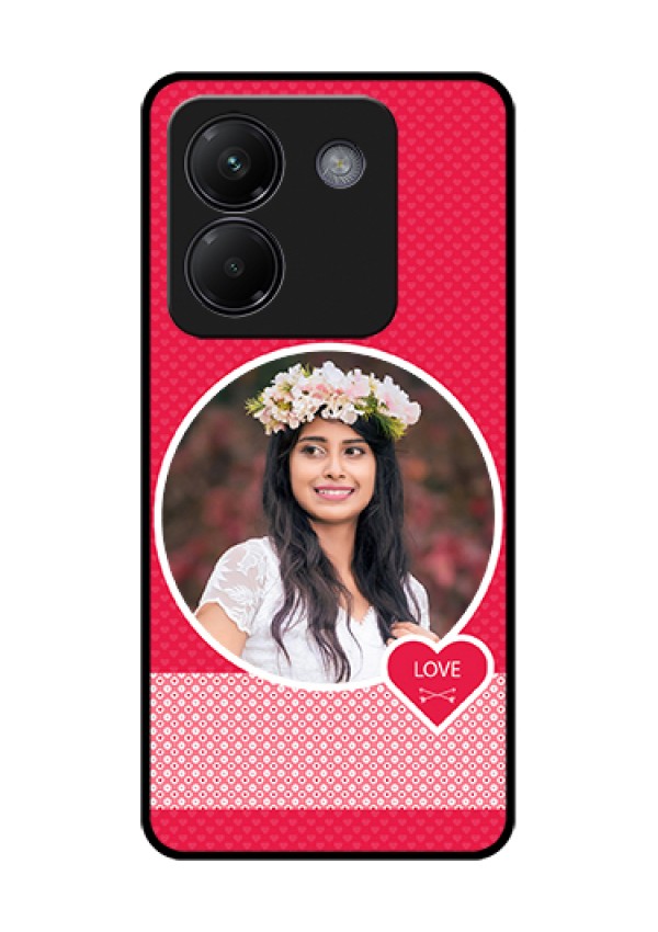 Poco M7 Pro 5G Custom Glass Phone Case - Pink Color Pattern Design