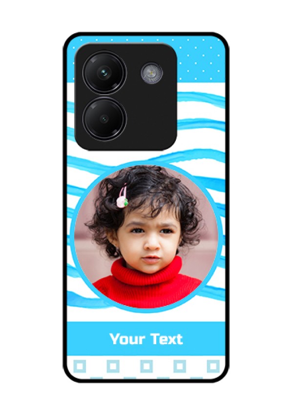 Poco M7 Pro 5G Custom Glass Phone Case - Simple Blue Case Design