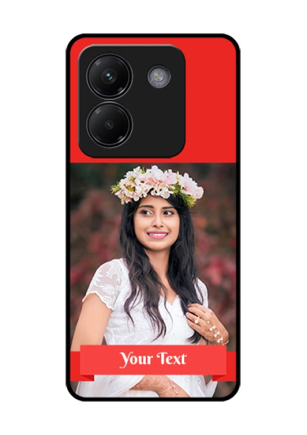 Poco M7 Pro 5G Custom Glass Phone Case - Simple Red Color Design