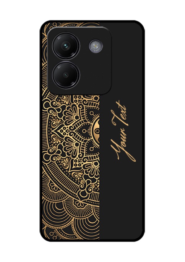 Poco M7 Pro 5G Custom Glass Phone Case - Mandala Art With Custom Text Design