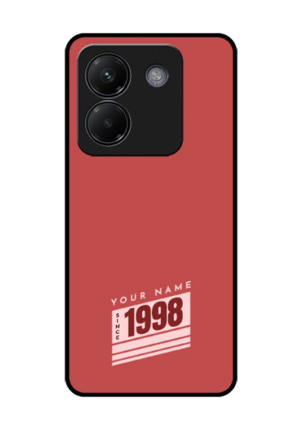 Poco M7 Pro 5G Custom Glass Phone Case - Red Custom Year Of Birth Design