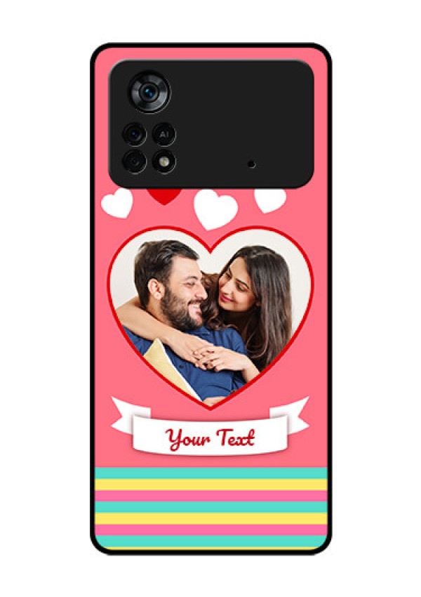 Poco X4 Pro 5G Photo Printing on Glass Case - Love Doodle Design