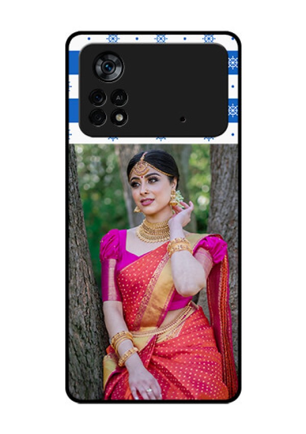 Poco X4 Pro 5G Photo Printing on Glass Case - Snow Pattern Design