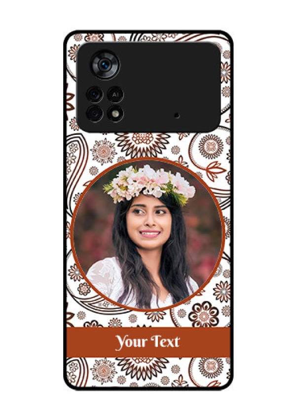Poco X4 Pro 5G Custom Glass Mobile Case - Abstract Flower Design