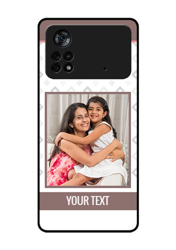Poco X4 Pro 5G Photo Printing on Glass Case - Simple Diamond Design