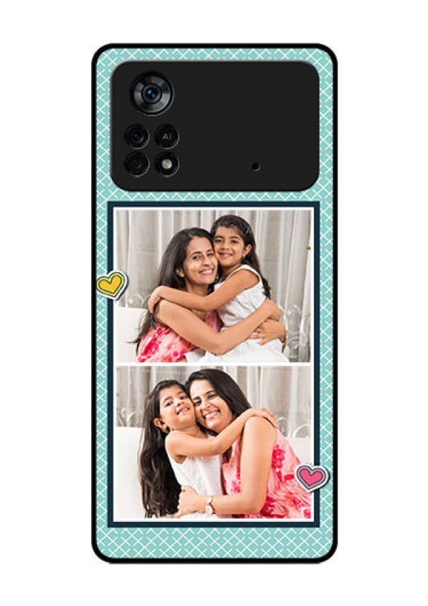 Poco X4 Pro 5G Custom Glass Phone Case - 2 Image Holder with Pattern Design