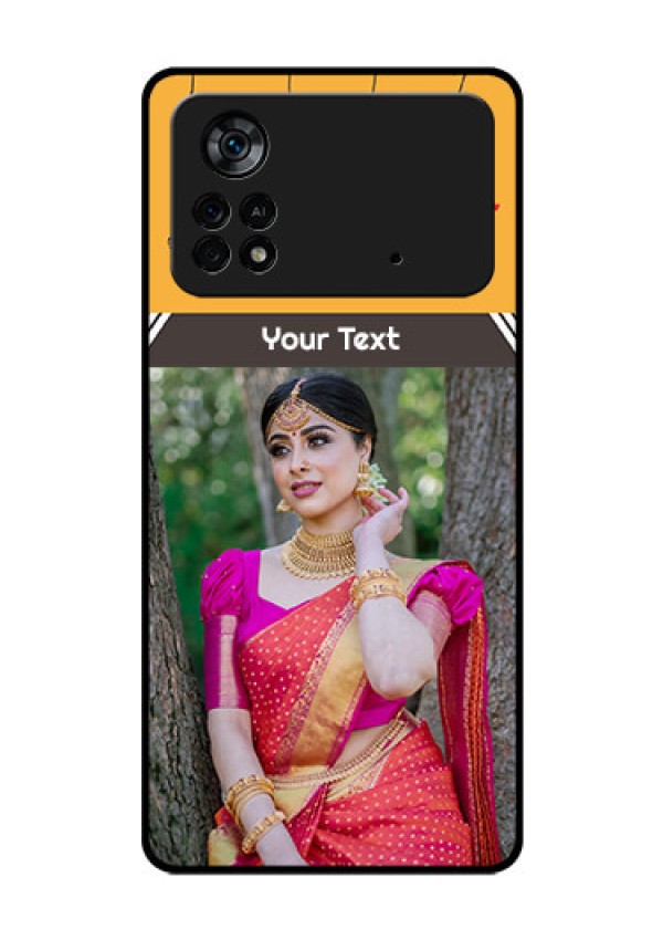 Poco X4 Pro 5G Custom Glass Mobile Case - with Family Picture and Icons