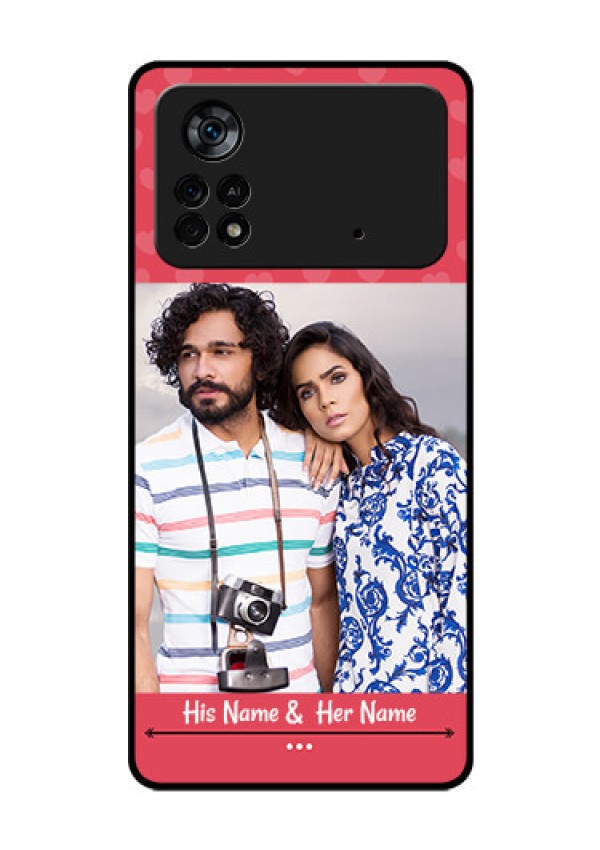 Poco X4 Pro 5G Photo Printing on Glass Case - Simple Love Design