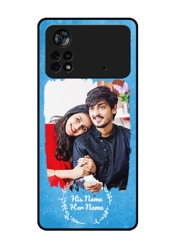 Poco X4 Pro 5G Custom Glass Phone Case - Blue Color Vintage Design
