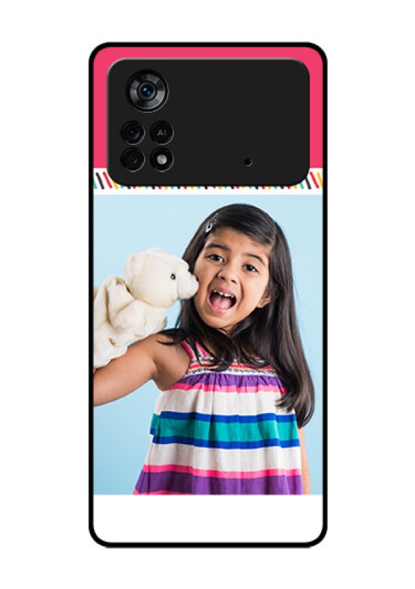Poco X4 Pro 5G Personalized Glass Phone Case - Line art design