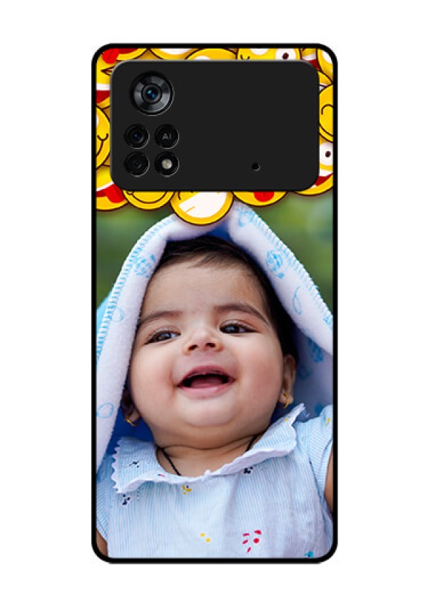 Poco X4 Pro 5G Custom Glass Mobile Case - with Smiley Emoji Design