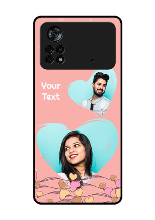 Poco X4 Pro 5G Custom Glass Mobile Case - Love Doodle Design