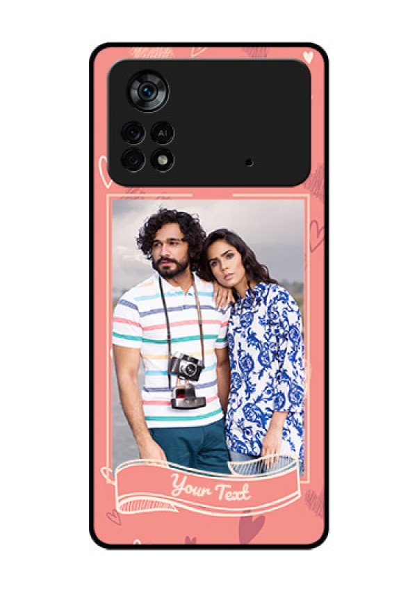Poco X4 Pro 5G Custom Glass Phone Case - Love doodle art Design