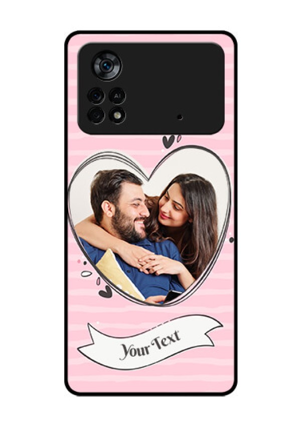 Poco X4 Pro 5G Custom Glass Phone Case - Vintage Heart Design