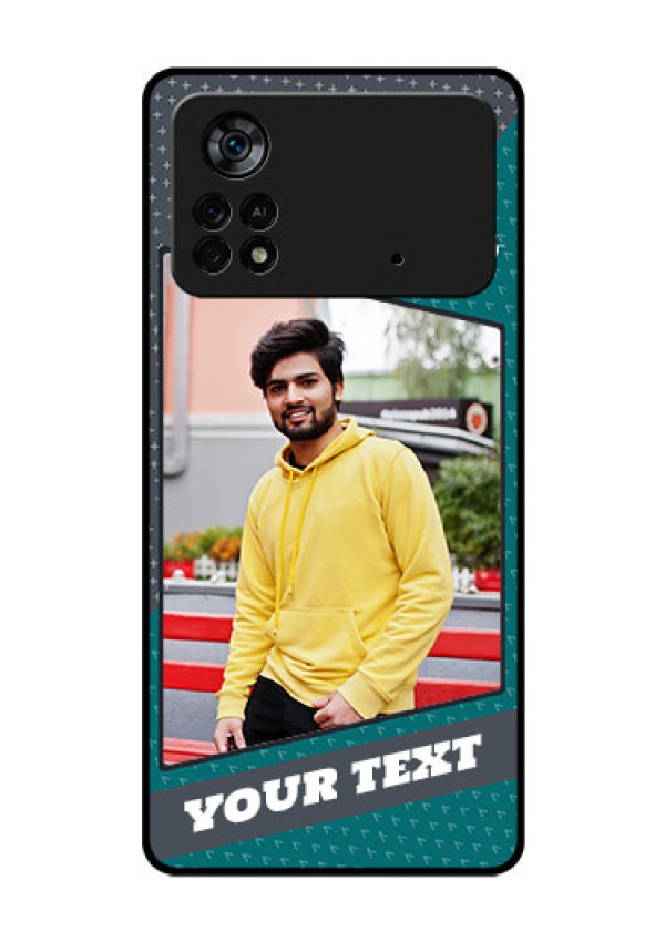 Poco X4 Pro 5G Personalized Glass Phone Case - Background Pattern Design with Quote