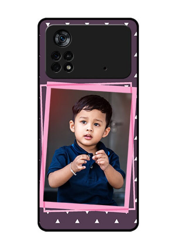 Poco X4 Pro 5G Custom Glass Mobile Case - Triangle Pattern Dotted Design