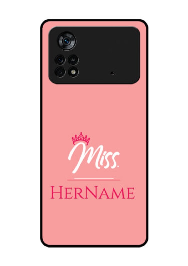 Poco X4 Pro 5G Custom Glass Phone Case Mrs with Name