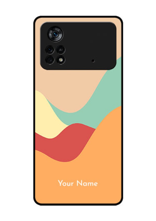 Poco X4 Pro 5G Personalized Glass Phone Case - Ocean Waves Multi-colour Design