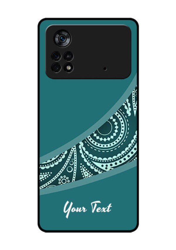 Poco X4 Pro 5G Photo Printing on Glass Case - semi visible floral Design