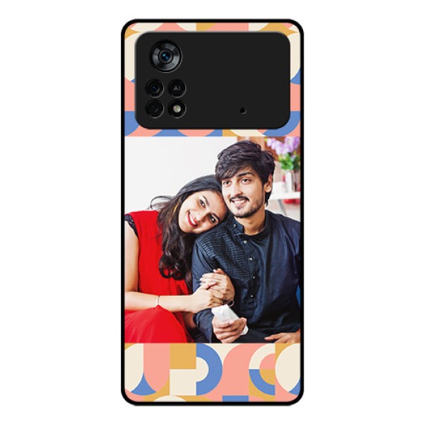 Poco X4 Pro 5G Photo Printing on Glass Case - Semi-circle Maze Pattern Design
