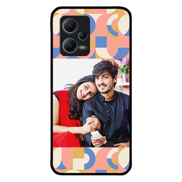 Poco X5 5G Photo Printing on Glass Case - Semi-circle Maze Pattern Design
