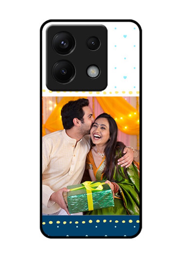 Poco X6 5G Custom Glass Phone Case - White And Blue Abstract Design